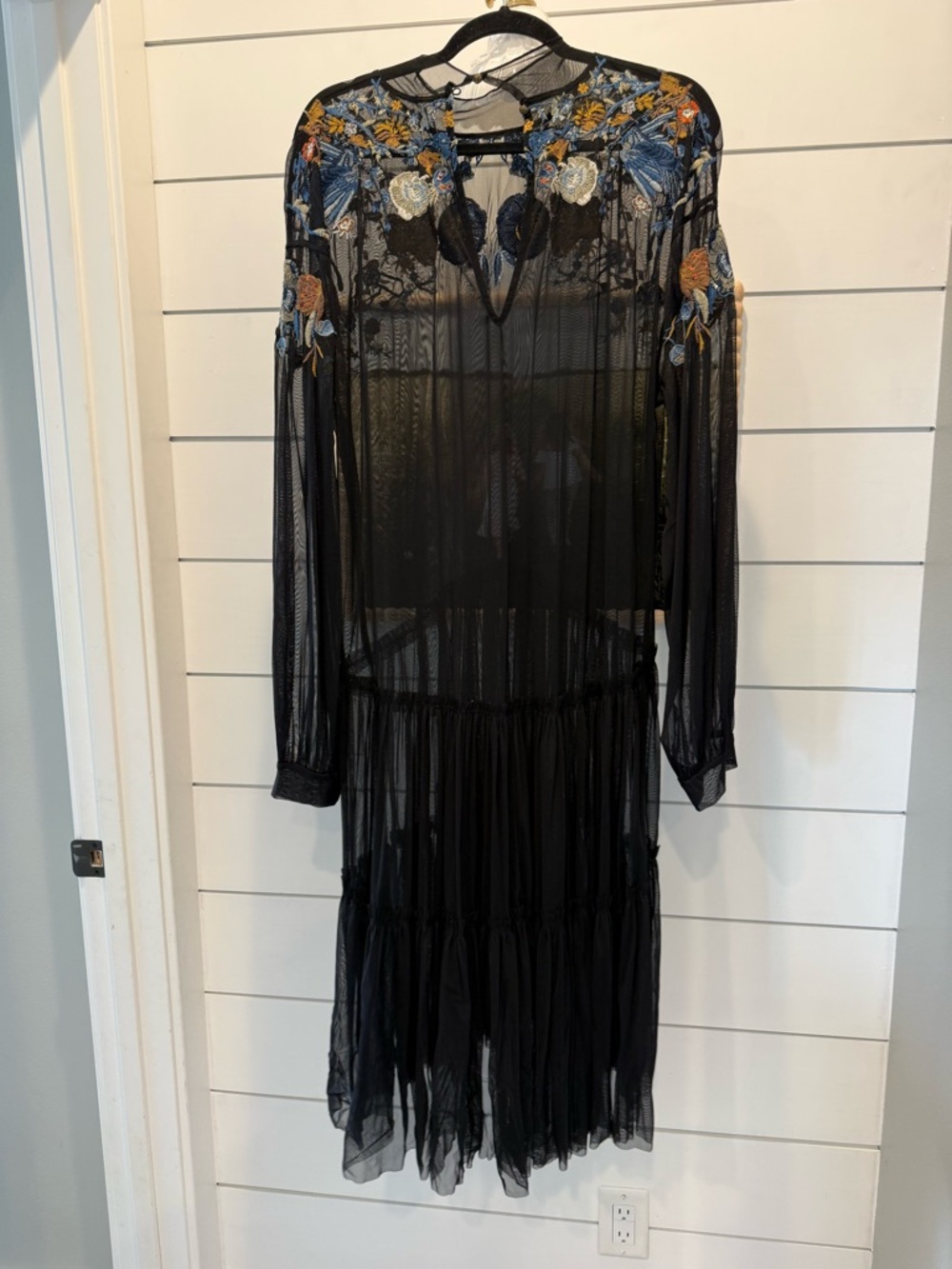 Free People Black Floral Embroidered Dress - Picture 4 of 8